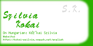 szilvia kokai business card